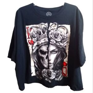 DOMA Short Sleeve Graphic Tee Shirt Men Size 3XL Black DIY Cropped